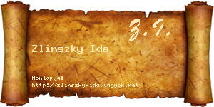 Zlinszky Ida névjegykártya